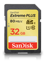 SanDisk SDSDXS 32GB Extreme Plus SDHC Class 10 80MBs for Website.jpg